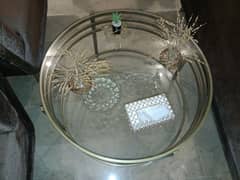 Golden Brass and Mirror Center Table