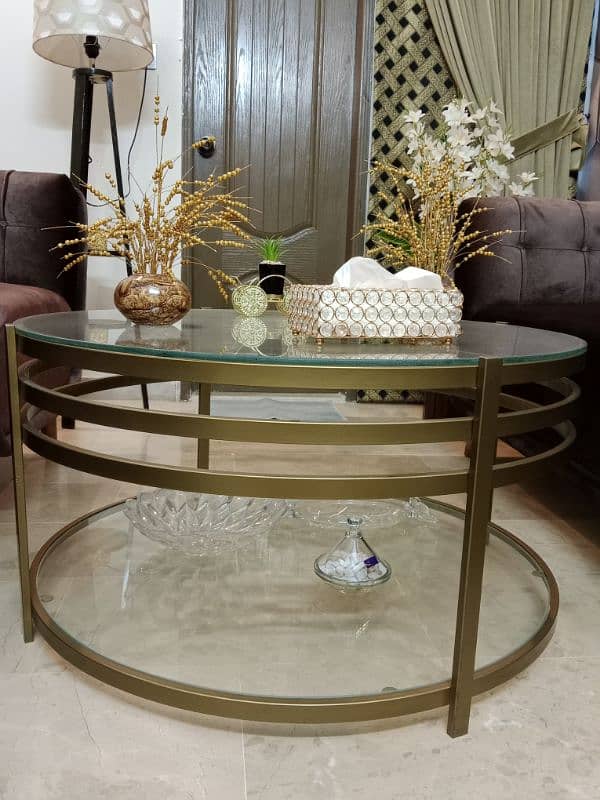 Golden Brass and Mirror Center Table 3