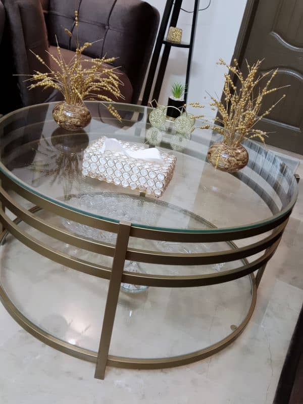 Golden Brass and Mirror Center Table 4