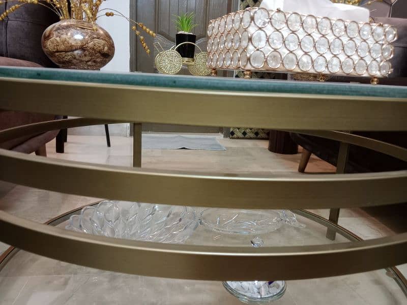 Golden Brass and Mirror Center Table 6