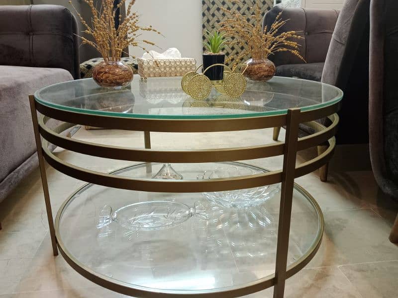 Golden Brass and Mirror Center Table 9