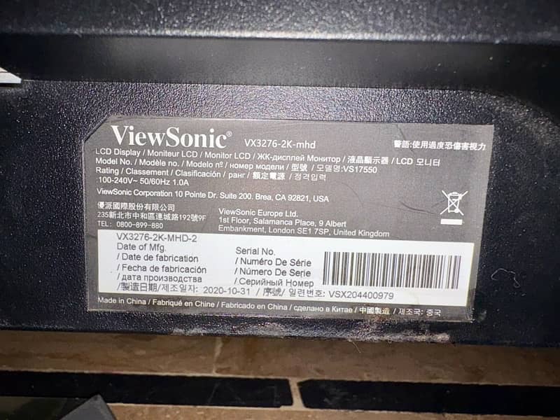 Viewsonic Gaming Monitor 32 inches | PC Monitor | VX3276-2K 1440p Sale 5