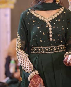 green fancy wedding wear