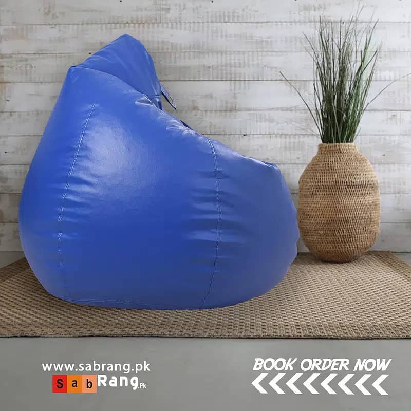 pack of 3 leather bean bag/ bean bag / leather bean bag / sofa cum bed 15