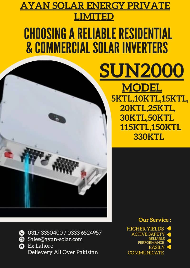 Huawei inverters|Ongrid|Hybrid|Solar inverters|5kw to 115Kw,150kw 0