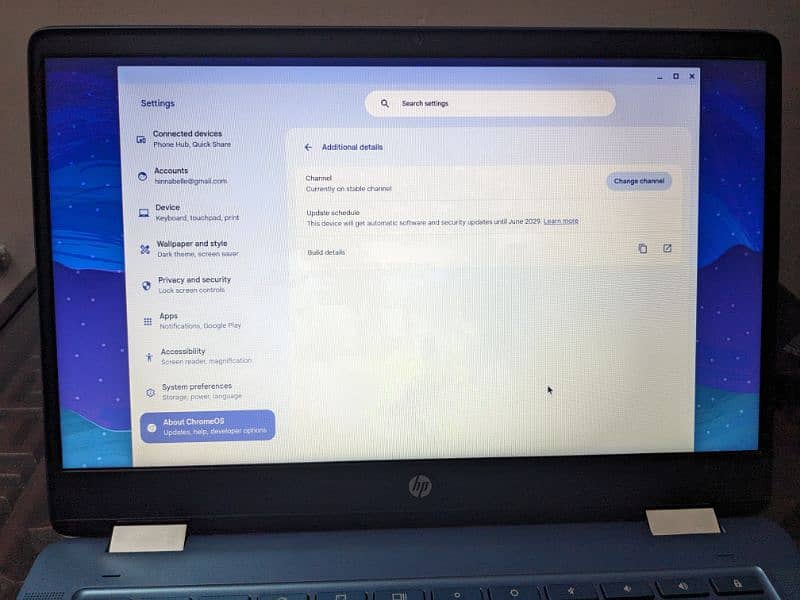 HP Chromebook X360 with 2029 updates. 3