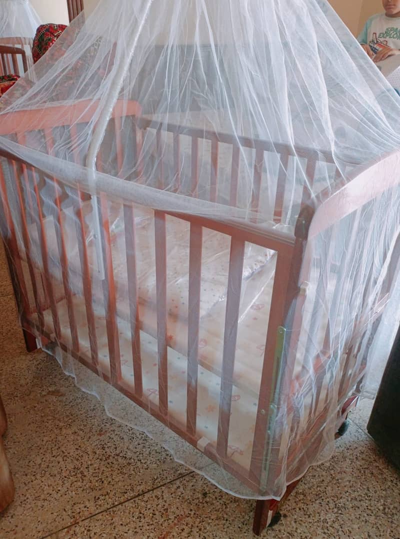 New Baby Cot Wooden Imported with carry cot Condition 10/10 1