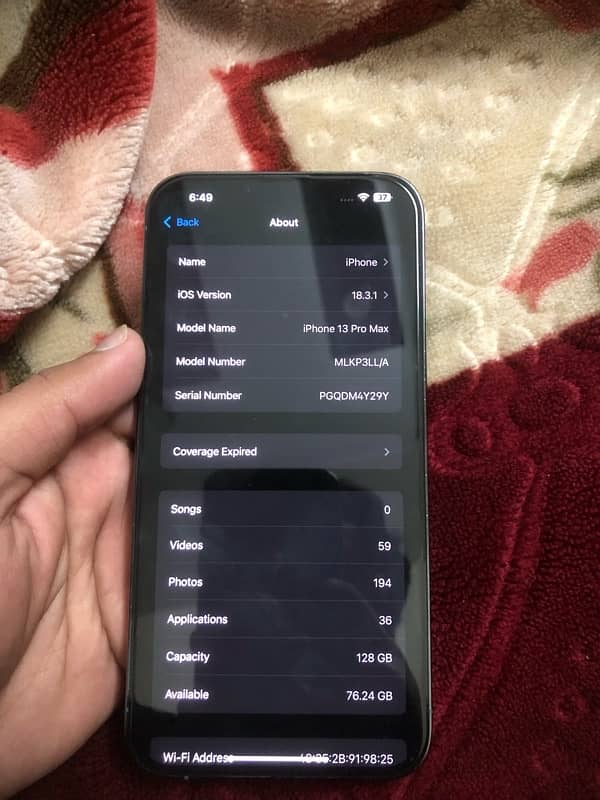 IPhone 13 Pro Max Jv 128gb 87% battery 7