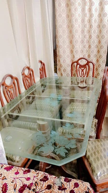 Dining table for sale 8 chair glass 2