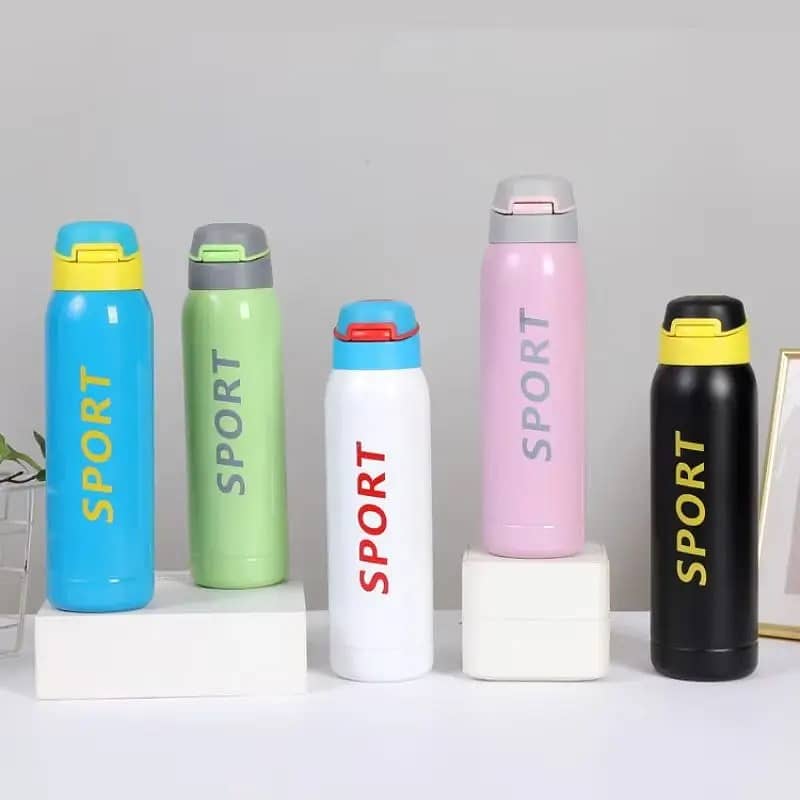 500ml Thermal Water Bottle with Straw | Leak-Proof for Gym & Sports 1