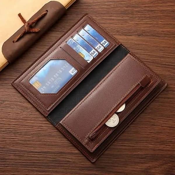 Men’s Stylish Bi-Fold Wallet - Synthetic Leather,1 pc, Pocket Freindly 2