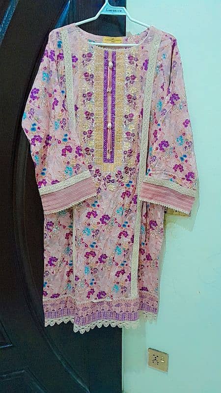 2 pc bonanza satrangi lawn stitch dress 1