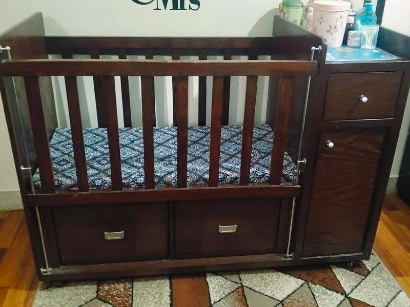 Solid wooden baby cot 5