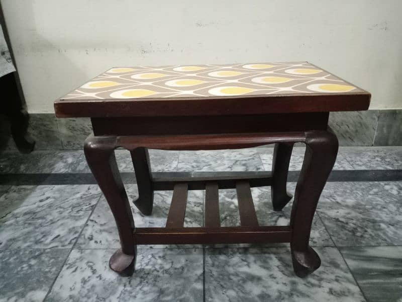 Wood chairs 4 pcs, Showcase, tea table 2 pcs 3