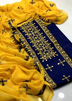 Cotton embroided suit