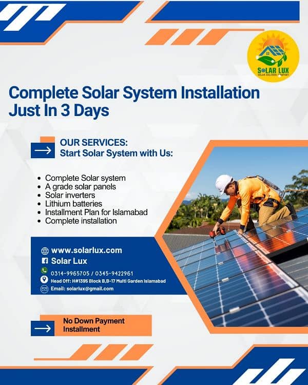 Solar system | A-grade Solar panels| Netmetering 0