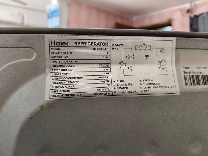 HAier fridge GD large size  (0306=4462/443) claassyset 7