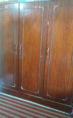 pure wooden 3 door cupboard