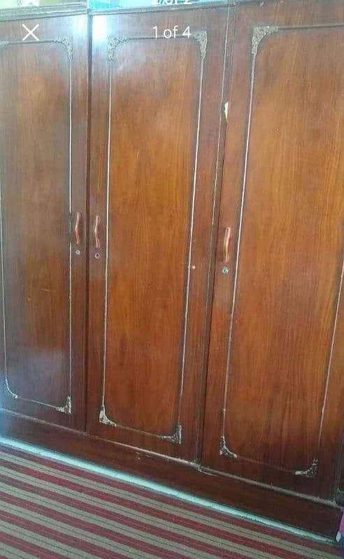 pure wooden 3 door cupboard 0