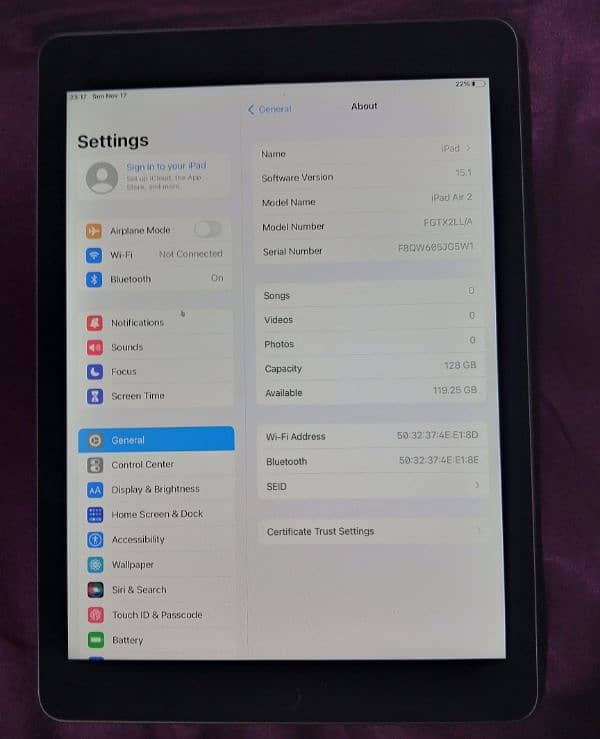 ipad air 2, 128 gb. imported from US 1