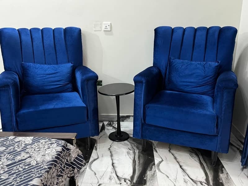 Blue sofa chairs for sale | Set of 2 1