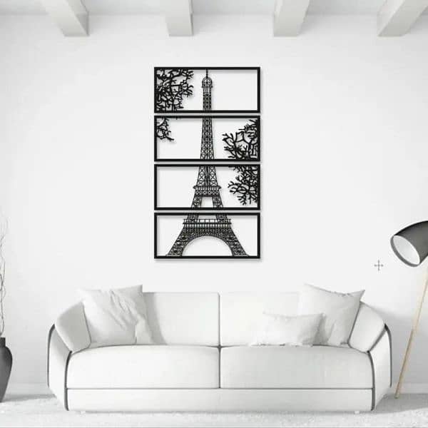 Eiffel Tower Mdf Wood Wall Hanging Pack of 4. Whatsapp(03134713118) 1