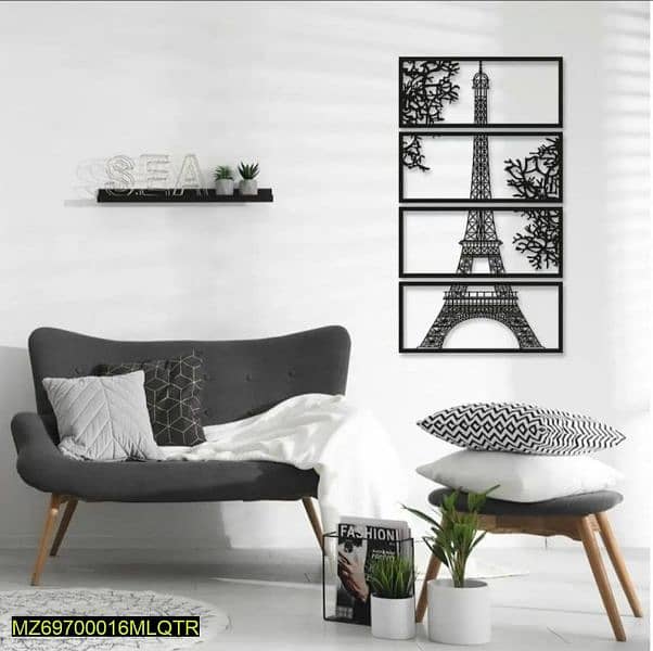 Eiffel Tower Mdf Wood Wall Hanging Pack of 4. Whatsapp(03134713118) 2