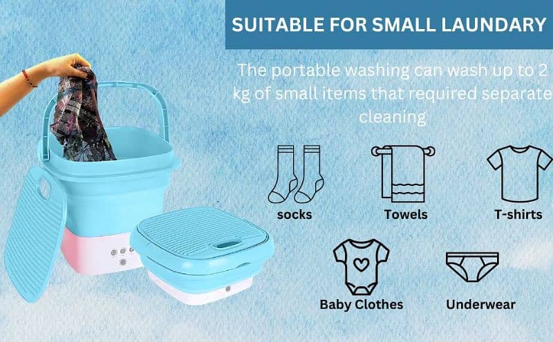 Rechargeable Foldable Mini Washing Machine 1