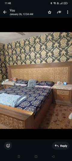 king size wooden double bed