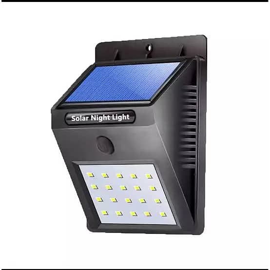 Solar Powered LED Wall Light Black 1