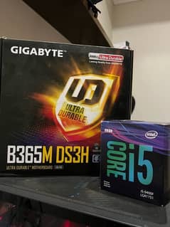 Intel core i5-9400f and gigabyte b365m ds3h with ram and psu