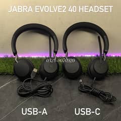 Jabra Evolve2 40 Headphone Noise Cancellation Headphone USB C A Type C