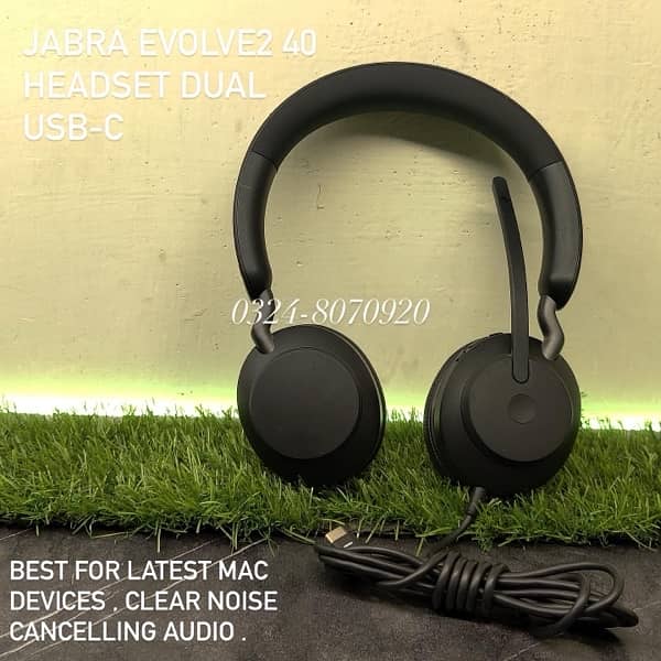 Jabra Evolve2 40 Headphone Noise Cancellation Headphone USB C A Type C 1