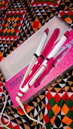 Original 3 in 1 KEMEI KM-1291 Professional Hair Straightener Hair