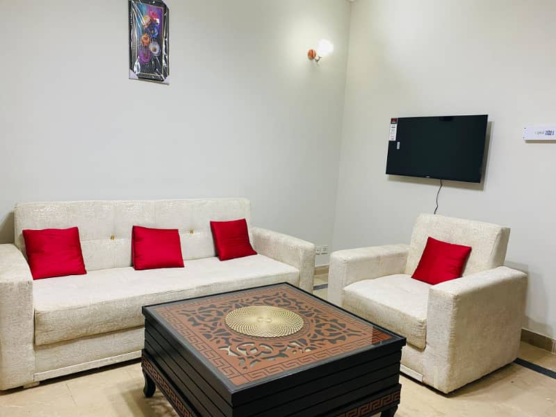 F-11 Markaz Brand New 2 Bedroom Tv Lounge Kitchen Car Parking Fully Furnished Flat Available for Rent 4