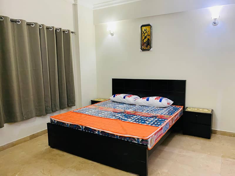 F-11 Markaz Brand New 2 Bedroom Tv Lounge Kitchen Car Parking Fully Furnished Flat Available for Rent 6