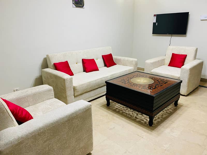 F-11 Markaz Brand New 2 Bedroom Tv Lounge Kitchen Car Parking Fully Furnished Flat Available for Rent 8