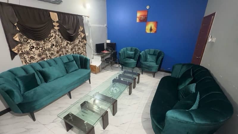 Luxurious 8-Seater Green Velvet Sofa for Sale 3