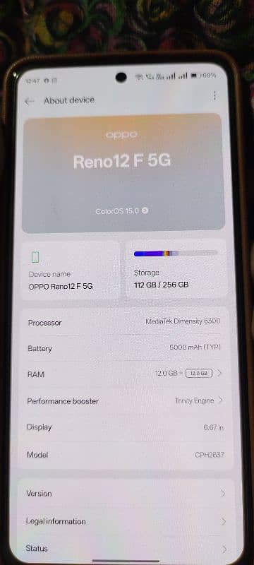 Oppo Reno 12F 5G 12/256  11 month warranty 10/10 full. box 3