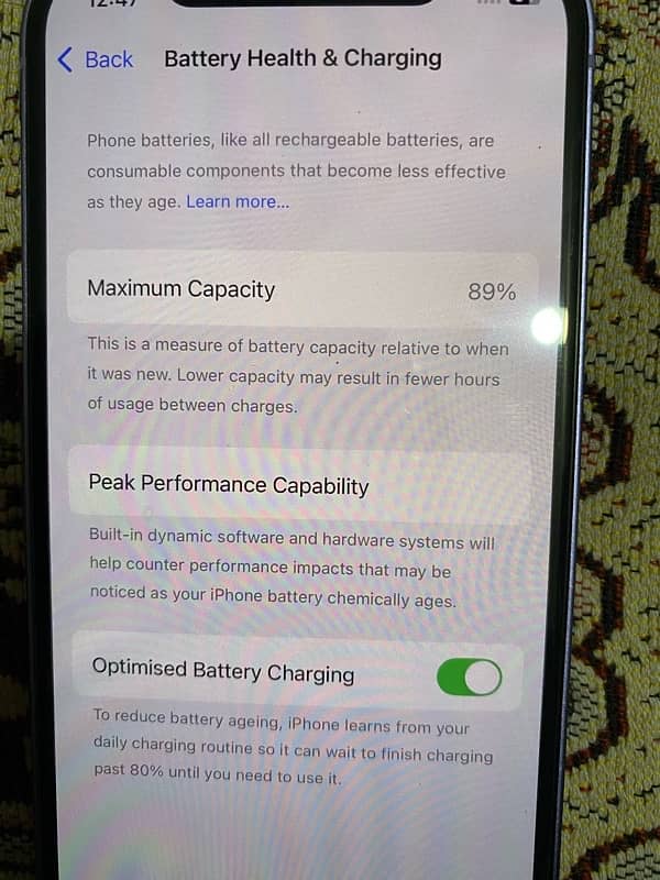 i phone 12 (jv) battery health 89 (64) gb 5