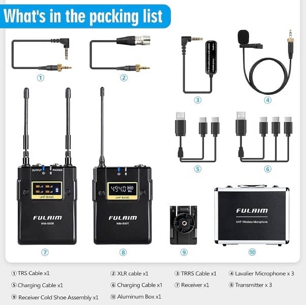 Fulaim WM500 Wireless Microphone – Perfect for YouTube & Interviews 2