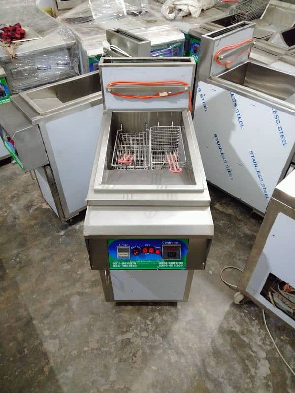 fryer 3 tube chiptem / cooking range / pizza oven 3