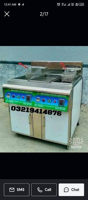 fryer 3 tube chiptem / cooking range / pizza oven 12