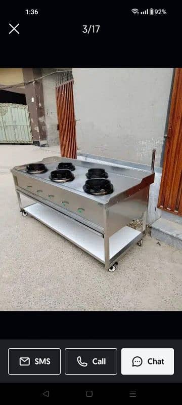 fryer 3 tube chiptem / cooking range / pizza oven 18