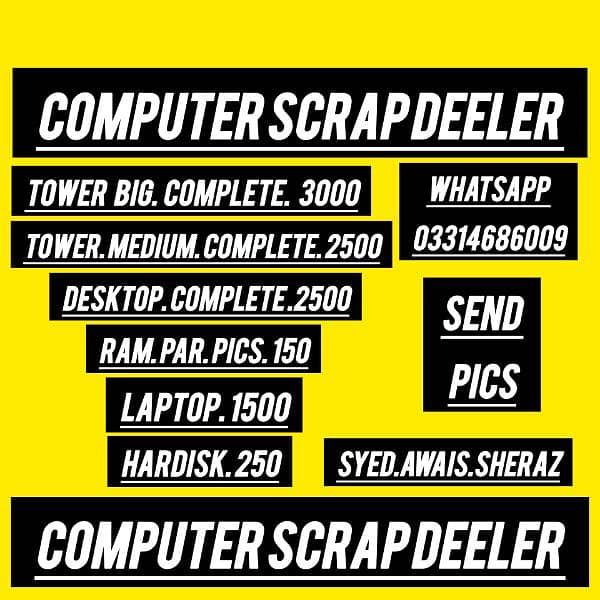 computer scrap deeler 03314686009 watsapp 1