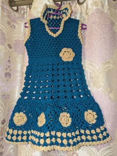 HAND MADE (KNITTED) BABY FROCK