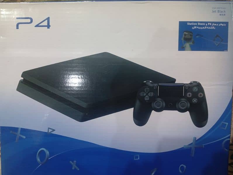 PS4 Slim NEW ONLY 2 TIME USE 1TB JET BLACK 2 wireless controller 3