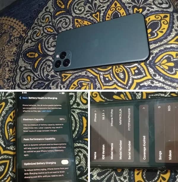 iphone11 pro 256 Gb 99 Health non pta 10/10 candetion Wtsp 03149783058 0