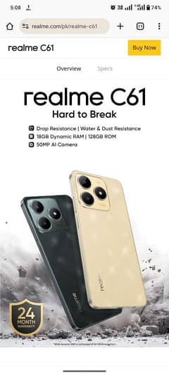 realme c61 6+6/128    21 monthly warranty