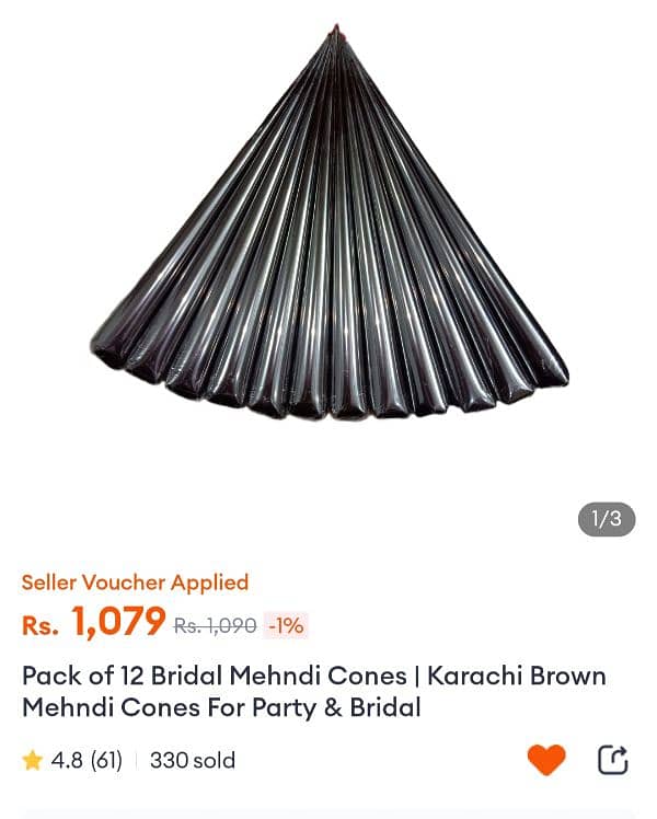 Karachi Special Bridal Mehndi Cones , Heena Dipper Wholesale rate 6